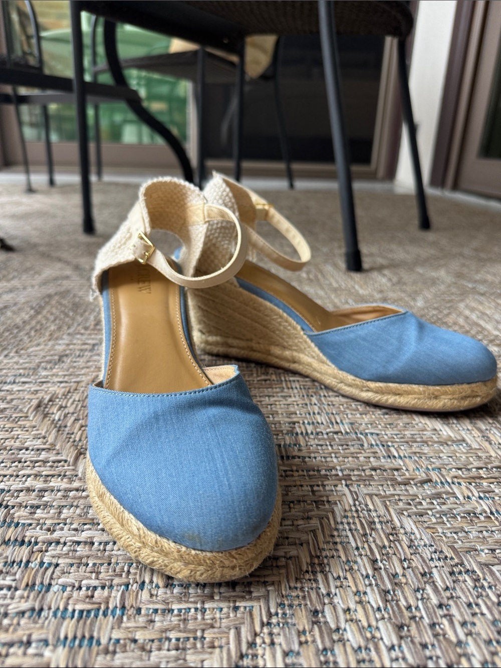 J Crew Factory Women's Chambray Espadrille Wedge